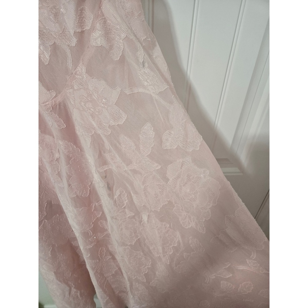 House of CB Women Seren Sheer Maxi Dress Blush Pink Floral Lace Back L - Picture 5 of 15
